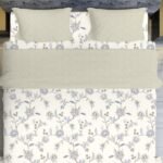 Foggy Grey Floral Double Bedsheet