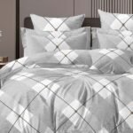 Grey Square Shape Queen Bedsheet